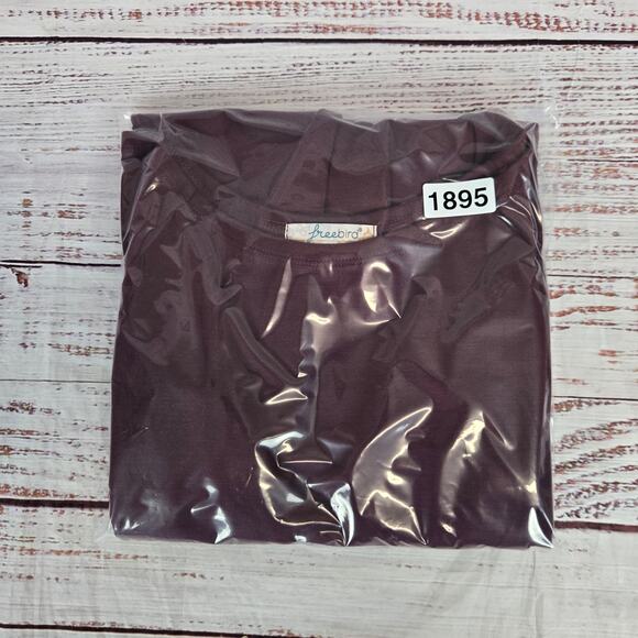 Freebird Stretch Fit & Flare Skater Dress Size S Burgandy Pleated Whimsy Fairy - Picture 14 of 14